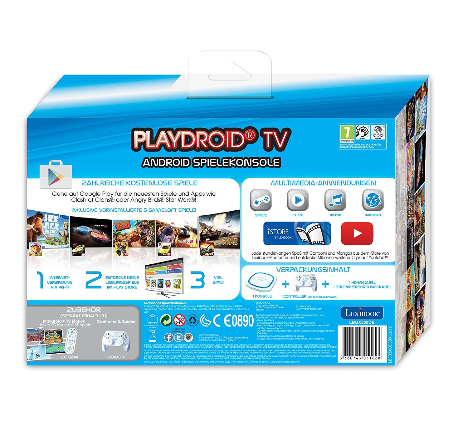 Lexibook TV Games Console Console including games with Google Play